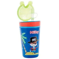 Sticluță cu pai Nuby ID10436 270 ml 18 luni/ Plastic/ Multicolor