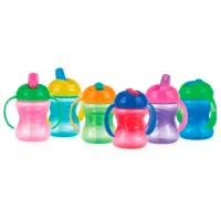Sticluță cu pai Nuby ID10302 240 ml 9 luni/ Plastic/ Multicolor