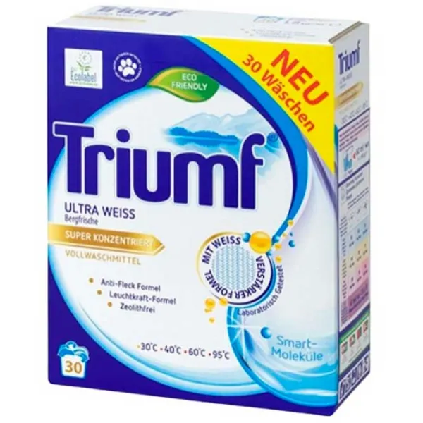 Моющее средство Triumf White 1.8 кг  Количество стирок: 30 photo 1 Моющее средство Triumf White 1.8 кг  Количество стирок: 30 photo 1
