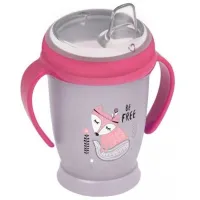 Sticluță cu pai Canpol 35/ 346 250 ml 12 luni/ Polipropilenă/ Gray