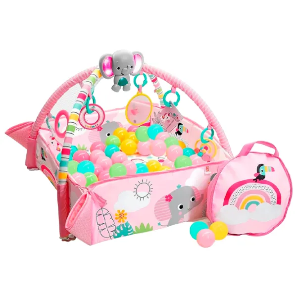 Covoraş pentru joc Bright Starts Gym & Ball Pit Rainbow Tropics () 0+/ Transformer/ Pink photo 1