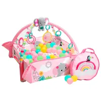 Игровой коврик Bright Starts Gym & Ball Pit Rainbow Tropics () 0+/ Трансформер/ Розовый