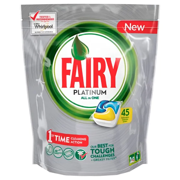 Средство для посудомоечных машин Fairy Platinum All in One без запаха photo 1 Средство для посудомоечных машин Fairy Platinum All in One без запаха photo 1