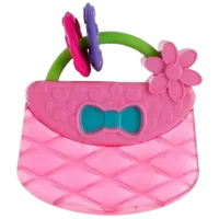 Jucărie pentru dentiție Bright Starts Posetuta Pretty Pink de la 3 luni