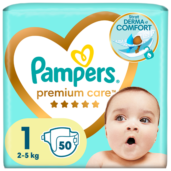 Подгузники для детей Pampers VP PREMIUM CARE NEW BABY 1 2 - 5 кг / 50 шт. photo 1