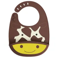 Bavetă Skip Hop Zoo Giraffe Clasică/ Silicon/ Brown