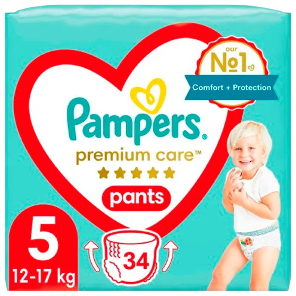 Подгузники для детей Pampers VP PANTS PREMIUM CARE 5 12 - 17 кг/ 34 шт. photo 1