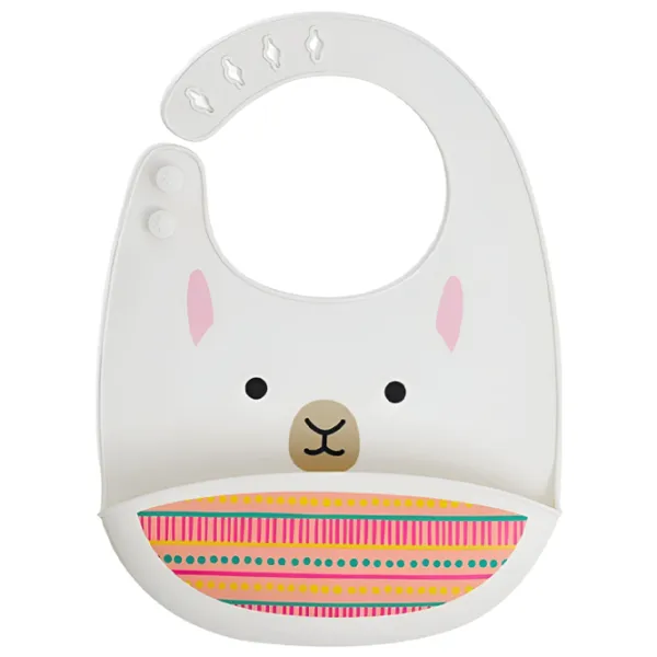 Bavetă Skip Hop Zoo Lama Clasică/ Silicon/ White photo 1