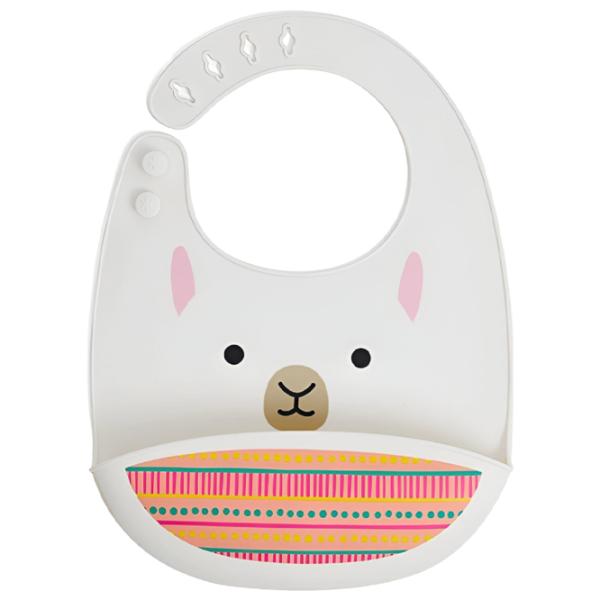 Bavetă Skip Hop Zoo Lama Clasică/ Silicon/ White photo 1