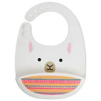 Слюнявчик Skip Hop Zoo Lama Классическая/ Силикон/ Белый
