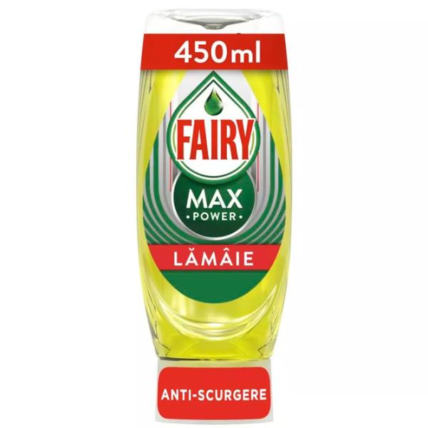 Средство для мытья посуды Fairy Max Power 0.45 л/ Лимон photo 1 Средство для мытья посуды Fairy Max Power 0.45 л/ Лимон photo 1