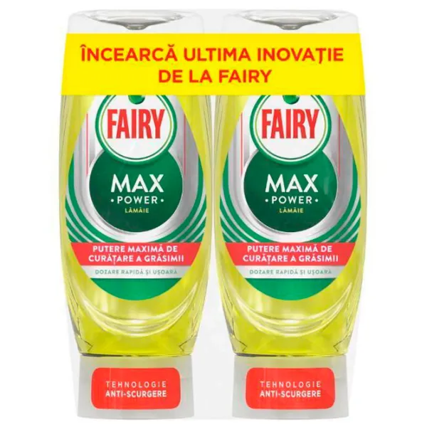 Средство для мытья посуды Fairy Max Power 0.45 л/ Лимон photo 1 Средство для мытья посуды Fairy Max Power 0.45 л/ Лимон photo 1