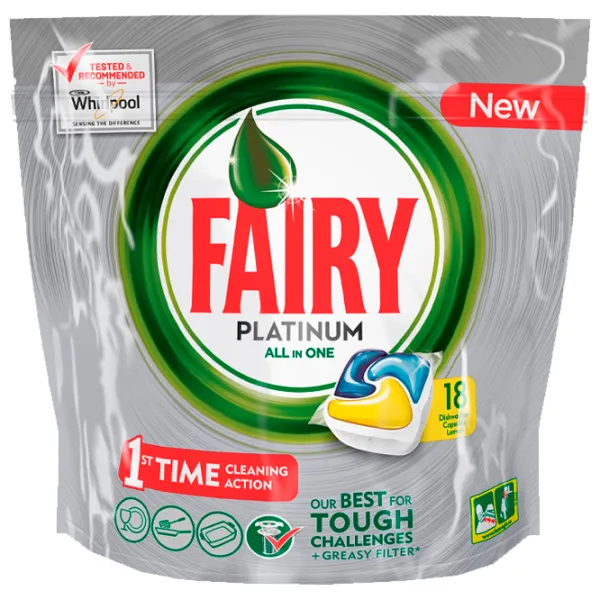 Средство для посудомоечных машин Fairy Platinum All in One  photo 1 Средство для посудомоечных машин Fairy Platinum All in One  photo 1