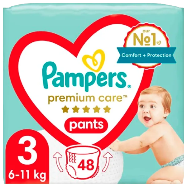 Подгузники для детей Pampers Premium Care Pants 3 6 - 11 кг/ 48 шт. photo 1
