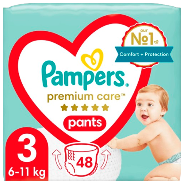 Подгузники для детей Pampers Premium Care Pants 3 6 - 11 кг/ 48 шт. photo 1