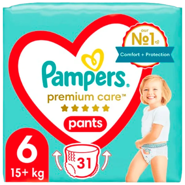 Подгузники для детей Pampers Premium Care Pants 6 15+ кг/ 31 шт. photo 1