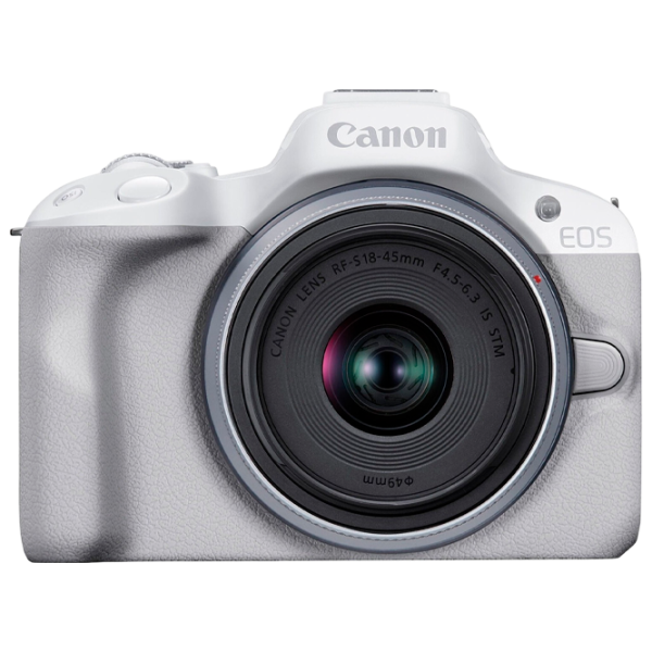 Cameră foto Canon EOS R50 RF-S 18-45 f/ 4.5-6.3 IS STM Kit CMOS/ White photo 1 Cameră foto Canon EOS R50 RF-S 18-45 f/ 4.5-6.3 IS STM Kit CMOS/ White photo 1