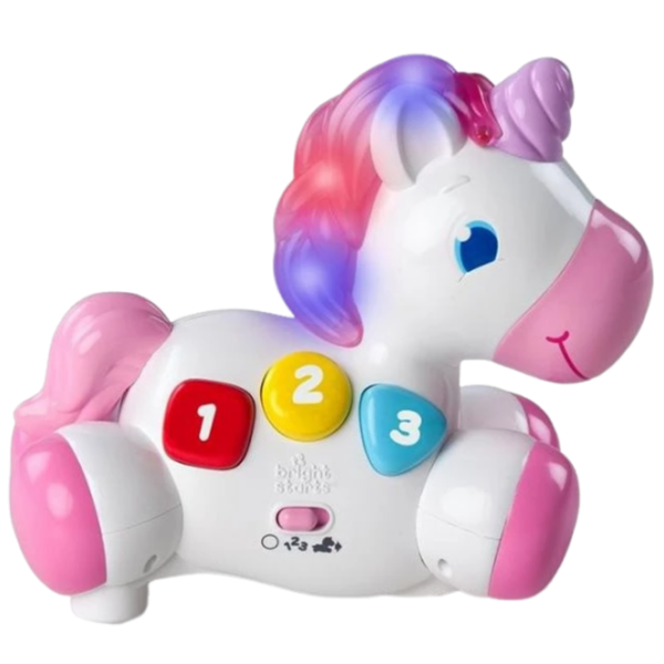 Jucărie interactivă Bright Starts Rock & Glow Unicornul Magic 074451103078 0.6+/ White photo 1