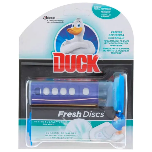 Absorbant de mirosuri pentru toaletă Duck Fresh Discs Eucalypt 27658 pentru curăţare și împrospătare photo 1