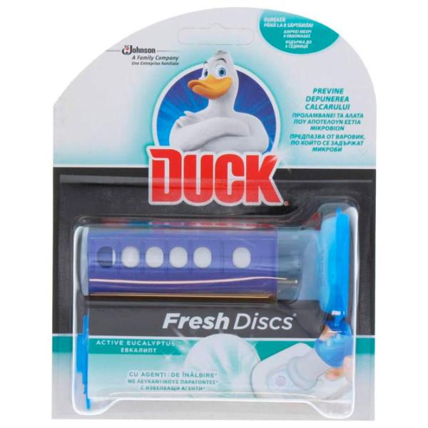 Absorbant de mirosuri pentru toaletă Duck Fresh Discs Eucalypt 27658 pentru curăţare și împrospătare photo 1