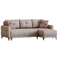 Canapea de colț Dogtas Mila (3120015725) Stofă/ Beige