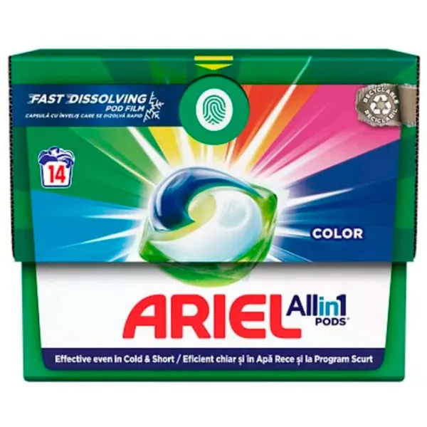 Моющее средство Ariel Pods Color 0.33 кг  Количество стирок: 14 photo 1 Моющее средство Ariel Pods Color 0.33 кг  Количество стирок: 14 photo 1