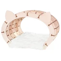 Ansamblu pentru pisici Ewa Toys Cat’s House Căsuță/ Pe podea/ Wood