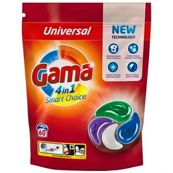 Detergent Gama 4in1 Universal 2.22 kg 0.022l Număr spălări: 60 photo 1 Detergent Gama 4in1 Universal 2.22 kg 0.022l Număr spălări: 60 photo 1