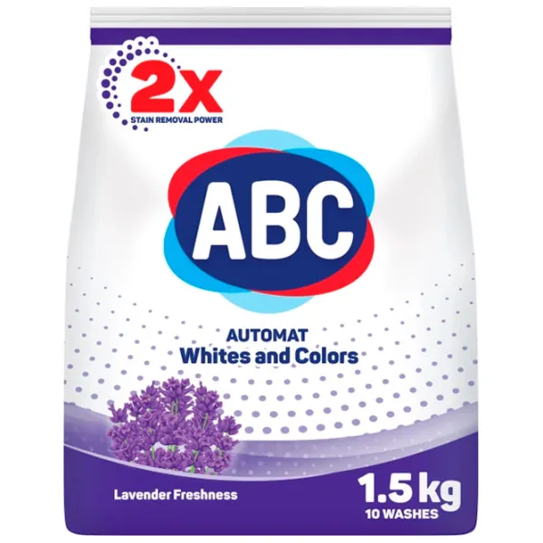 Detergent ABC Lavender Freshness 1.5 kg  Număr spălări: 10  photo 1 Detergent ABC Lavender Freshness 1.5 kg  Număr spălări: 10  photo 1