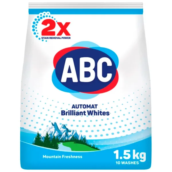 Detergent ABC Brilliant Whites 1.5 kg  Număr spălări: 10  photo 1 Detergent ABC Brilliant Whites 1.5 kg  Număr spălări: 10  photo 1