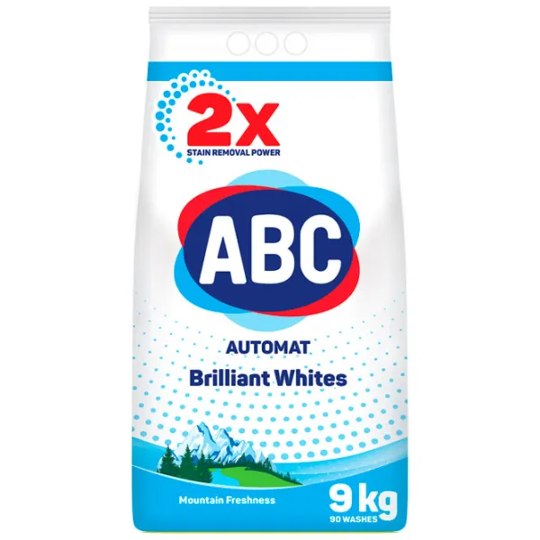 Detergent ABC Brilliant Whites 9 kg  Număr spălări: 90 photo 1
