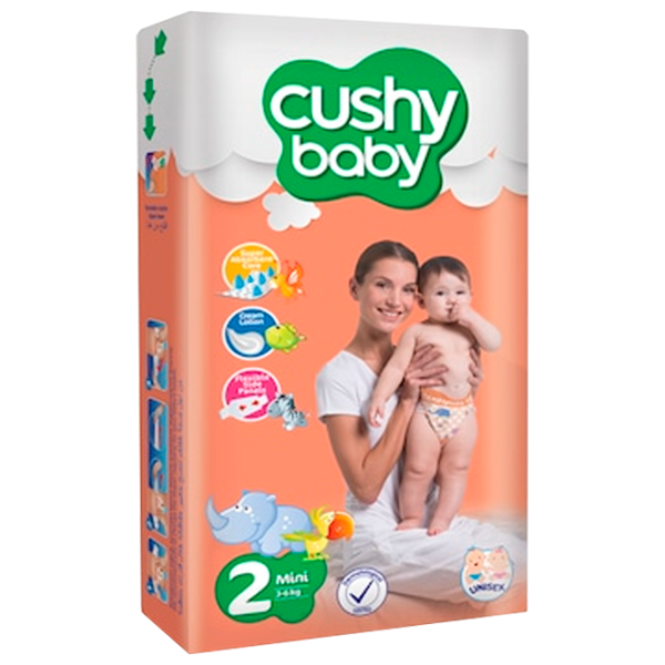 Scutece pentru copii Cushy Baby Mini 2 3 - 6 kg/ 80 buc. photo 1 Scutece pentru copii Cushy Baby Mini 2 3 - 6 kg/ 80 buc. photo 1