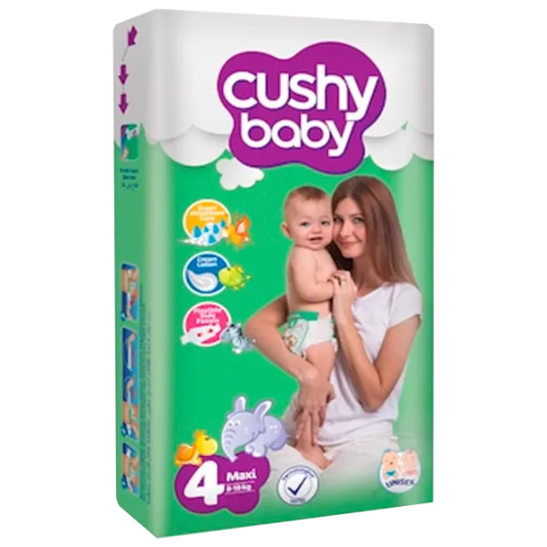 Scutece pentru copii Cushy Baby Maxi 4 8 - 18 kg/ 60 buc. photo 1 Scutece pentru copii Cushy Baby Maxi 4 8 - 18 kg/ 60 buc. photo 1