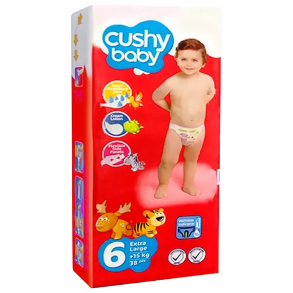 Scutece pentru copii Cushy Baby 8681371831206 6 15+ kg / 38 buc. photo 1 Scutece pentru copii Cushy Baby 8681371831206 6 15+ kg / 38 buc. photo 1