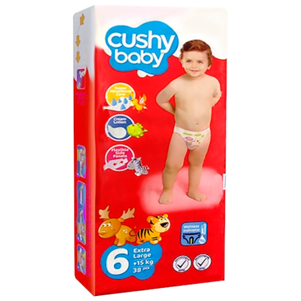 Scutece pentru copii Cushy Baby 8681371831206 6 15+ kg / 38 buc. photo 1 Scutece pentru copii Cushy Baby 8681371831206 6 15+ kg / 38 buc. photo 1