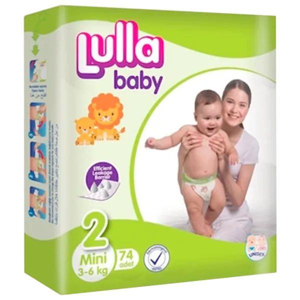 Scutece pentru copii Lulla Baby Mini 2 3 - 6 kg/ 74 buc. photo 1 Scutece pentru copii Lulla Baby Mini 2 3 - 6 kg/ 74 buc. photo 1