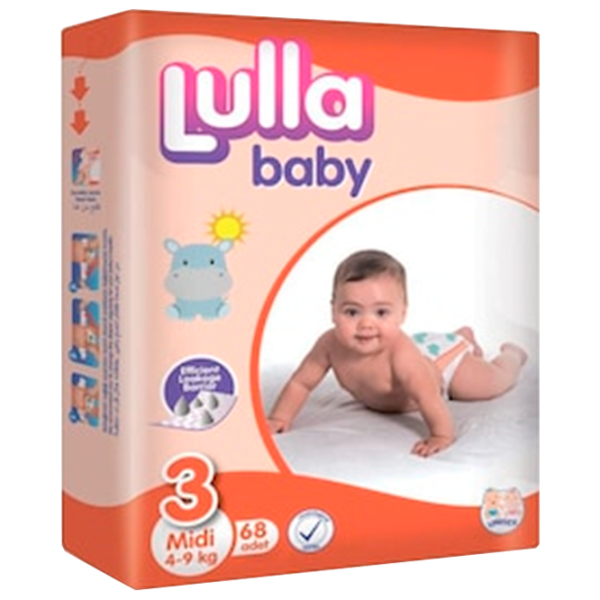 Подгузники для детей Lulla Baby Midi 3 4 - 9 кг/ 68 шт. photo 1 Подгузники для детей Lulla Baby Midi 3 4 - 9 кг/ 68 шт. photo 1