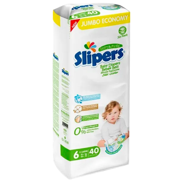 Scutece pentru copii Slipers Jumbo 6 15+ kg / 40 buc. photo 1 Scutece pentru copii Slipers Jumbo 6 15+ kg / 40 buc. photo 1