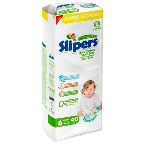 Scutece pentru copii Slipers Jumbo 6 15+ kg / 40 buc. photo 1 Scutece pentru copii Slipers Jumbo 6 15+ kg / 40 buc. photo 1