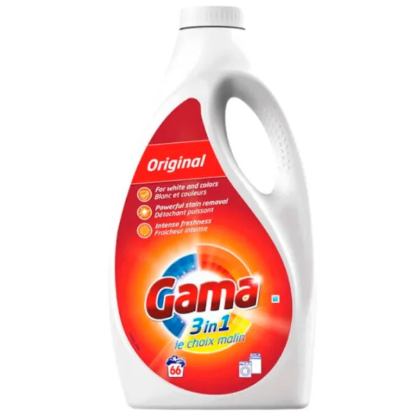 Gel de spălare Gama Original 3 kg 3l Număr spălări: 66 photo 1 Gel de spălare Gama Original 3 kg 3l Număr spălări: 66 photo 1