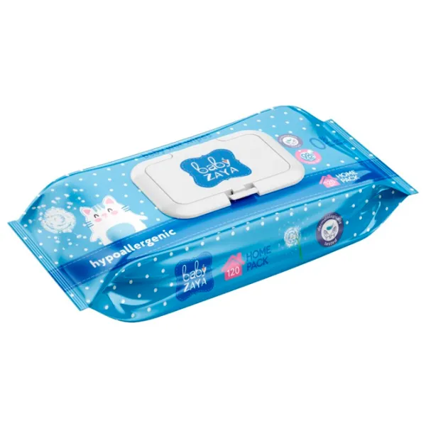 Șervețele umede Baby Zaya 4820207590953 1 x 120 pentru bebeluși photo 1