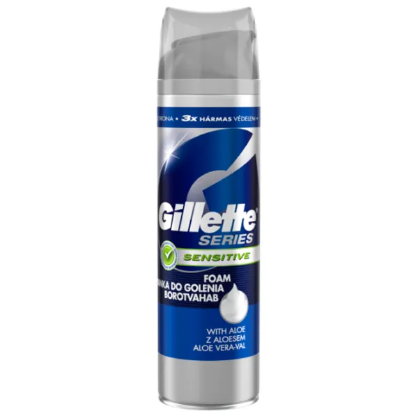 Spumă de ras Gillette Foam Sensitive Skin 0.25l photo 1