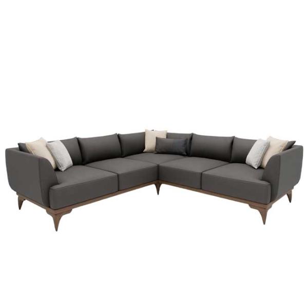 Canapea de colț Dogtas Luna (3120005804) Catifea/ Dark Brown photo 1