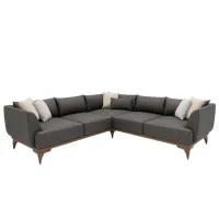 Угловой диван Dogtas Luna (3120005804) Бархат/ Тёмно-коричневый