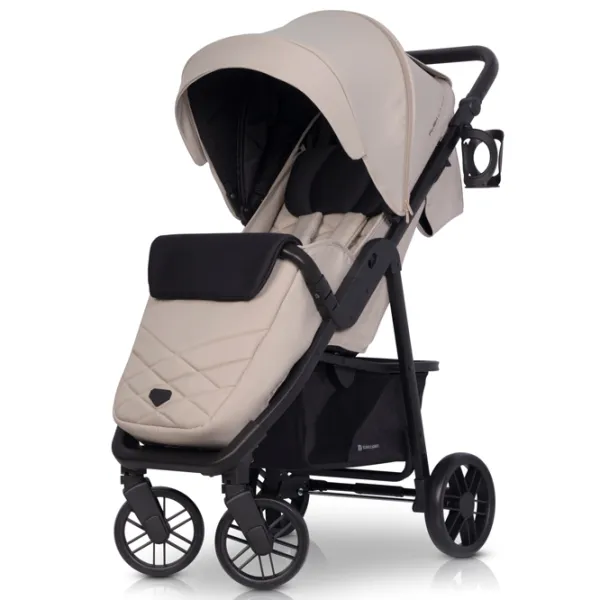 Cărucior pentru copil Euro-Cart Flex Black Edition 1058100-1/ Beige photo 1