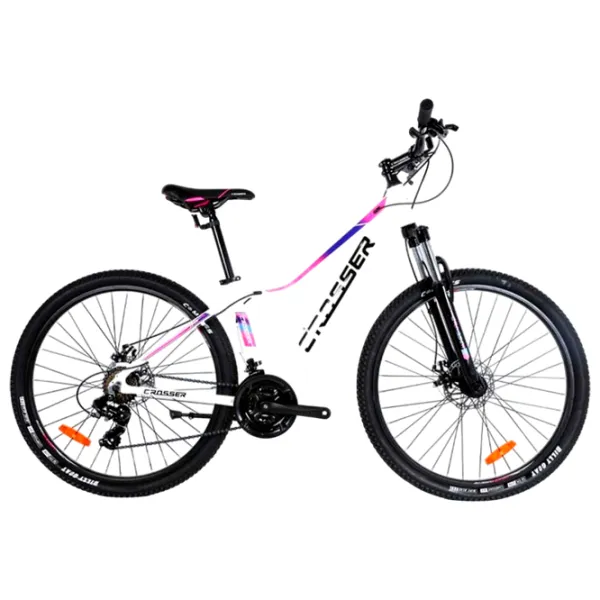Bicicletă Crosser X100 27.5" 15" Aluminiu/ White Pink photo 1