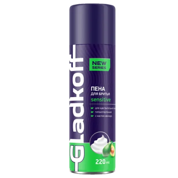 Spumă de ras Gladkoff Sensitive 0.22l photo 1