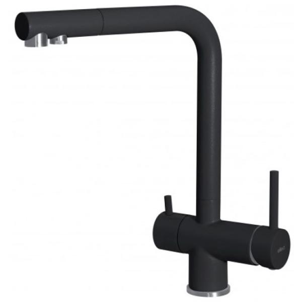 Baterie pentru bucătărie Elleci Tourmaline 86 cu două pîrghii/ pivotantă/ Alamă/ Black photo 1