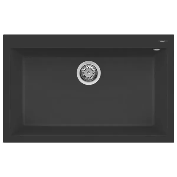 Lavoar Elleci Quadra Standart 130 79 x 50 / Piatră artificială / Black photo 1