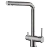 Baterie pentru bucătărie Alveus Aquila SAT cu două pîrghii/ pivotantă/ Alamă/ Inox